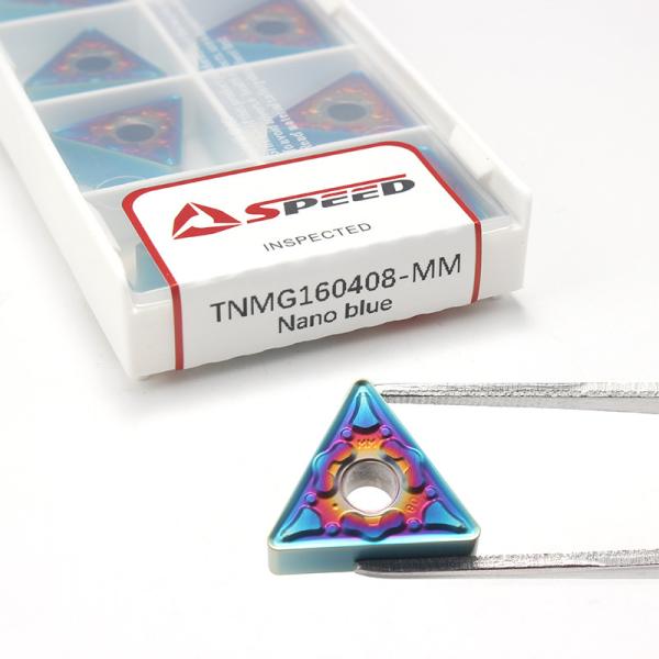 Nano Blue Coated Carbide Turning Insert Tnmg / Cnmg / Dnmg / Wnmg Lathe Cutting