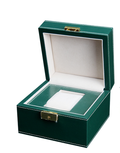 Empty Wooden PU Leather Watch Box MDF Wrapped Velvet Inside 295 X 85 X 40mm