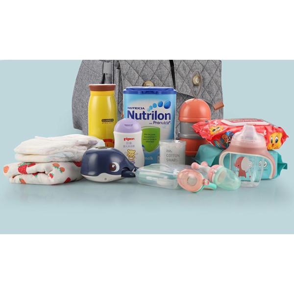 Multifunctional Mommy Diaper Bag Backpack With Trailer Buckle OEM ODM