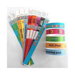 Custom Logo Sequential Numbering Coding Tyvek Wristbands Pool Waterproof Full