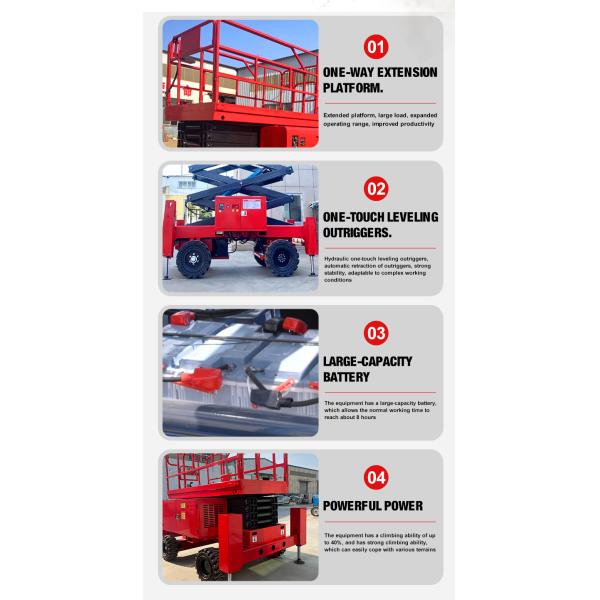 Mobile Electric Self-propelled Hydraulic Scissor Lift Platform Table Aerial Man Lift All Rough Terrain Lifter Scaffolding