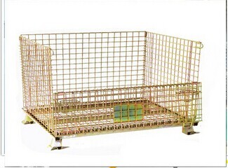 Buy Steel Foldable Rolling Container Wire Mesh Storage Cage at wholesale prices