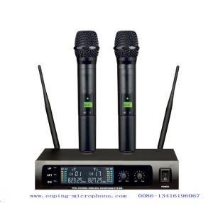 LS-970 pro wireless microphone system UHF IR selectable PLL 2 MIC headset