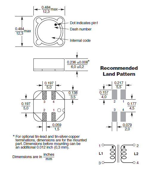 MSD1260-472ML_ Coupled Inductors for flyback , multi-output buck SEPIC and Zeta