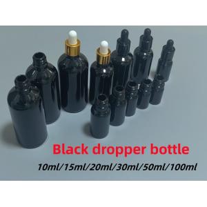 10ml 15ml 20ml 30ml 50ml 100ml Shiny Black Essential Oil Cosmetic Glass Dropper