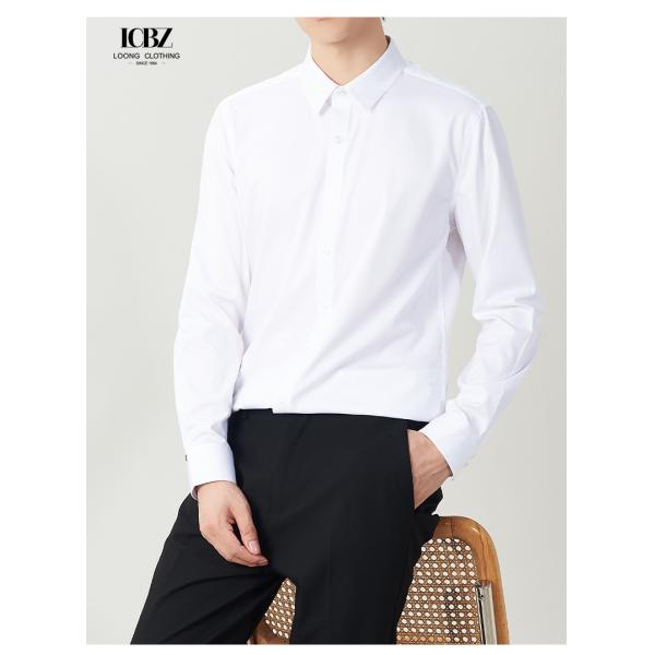 Gender Men Slim Fit Dress Shirt with Logo 100% Mercerised Blue/Red/Green/White Formal