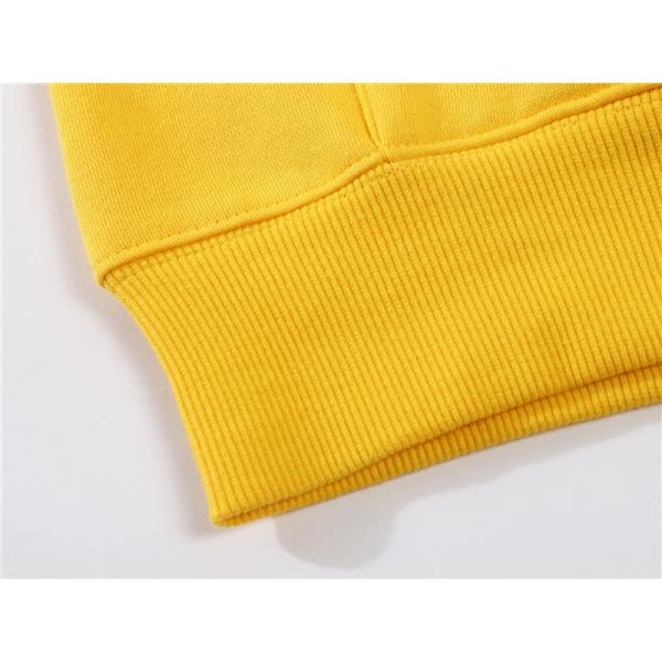 35% Polyester Athletic Pullover Hoodie 160gsm Yellow SGS Raglan Sleeves