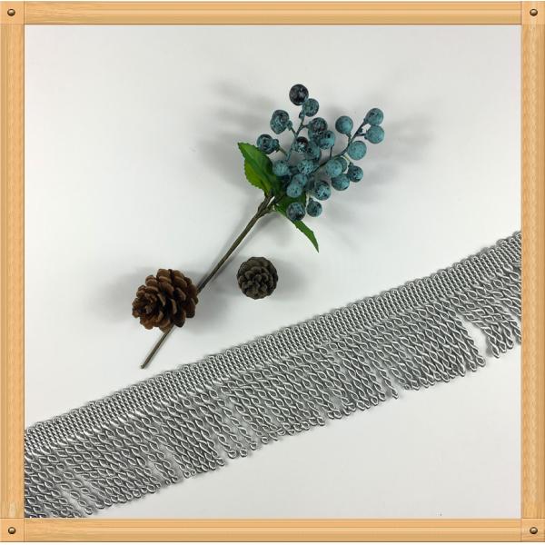 Buy Elegant Polyester Grey Bullion Tassel Brush Trimming  fringe at wholesale prices