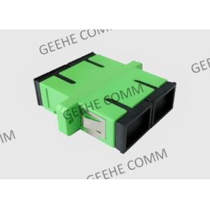Multi Mode Duplex Plastic Green SC APC Bulkhead Adapter With Flanges
