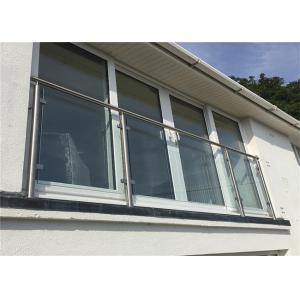 Professional Brushed Stainless Steel Glass Railing , Stainless Steel And Glass