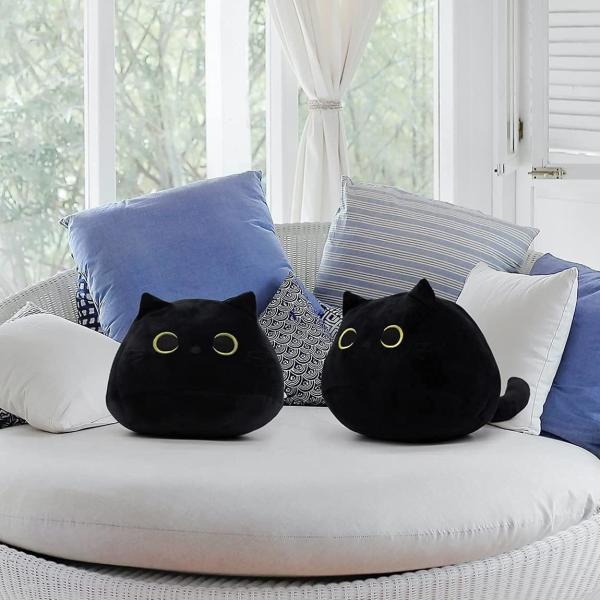 Black Cat Plush Toy: Soft, Stuffed Animal Pillow, Baby Sofa Decoration, Cat-shaped Design