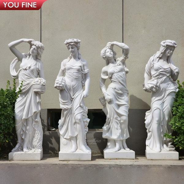 Buy Classical Garden Sculpture White Marble Four Season Goddess Statue at wholesale prices