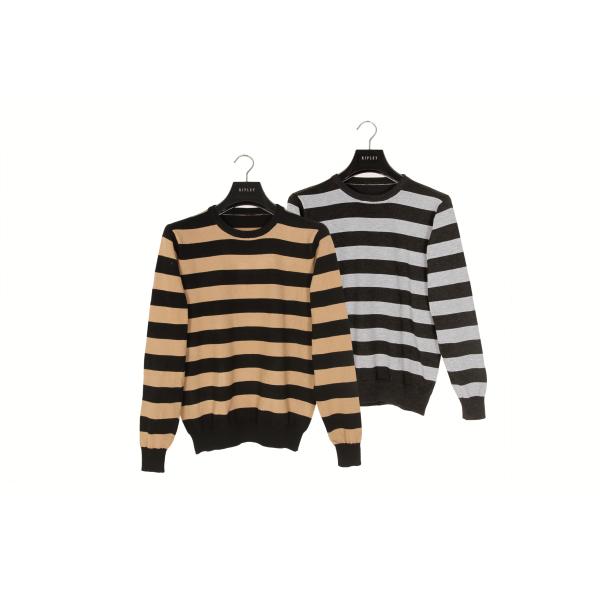 Buy Polyester Womens Striped Long Sleeve Sweater For Autumn at wholesale prices