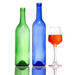 750 Ml Clear Antique Green Bordeaux Glass Wine Bottles with Super Flint Glass