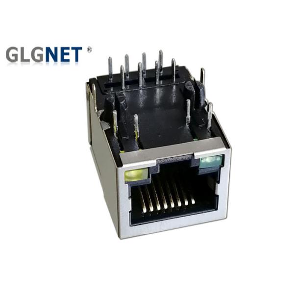 10 100Base T Through Hole Rj45 Led Connector Single Port 90° Angle -40 To 85℃