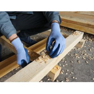 10 Gauge Dark Blue Polyester Liner Palm Coated Gloves With Latex Dipping For