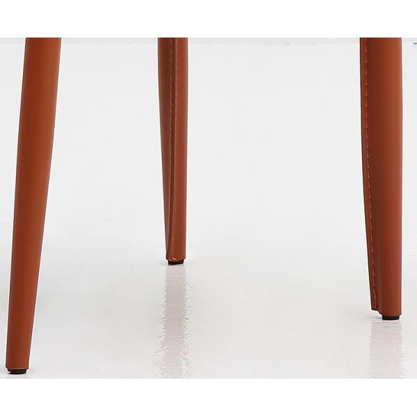 Black Minimalist Dining Chair Saddle Brown Leather Dining Chairs 50cm Seat Height