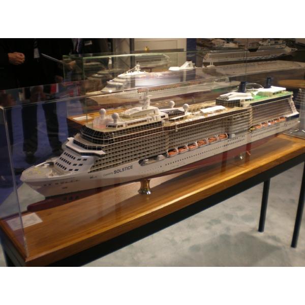 Professional Wooden Model Boats Celebrity Infinity Cruise Ship Shaped , Solid