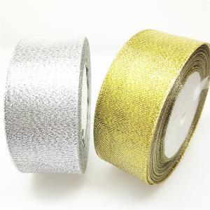 1'' 2'' 3 inch luxury Metallic yarn ribbon for wedding party decoration glitter