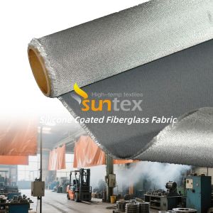 Flame Resistant Silicone Coated Fiberglass Fabric with 50 m / 100 m Roll Length