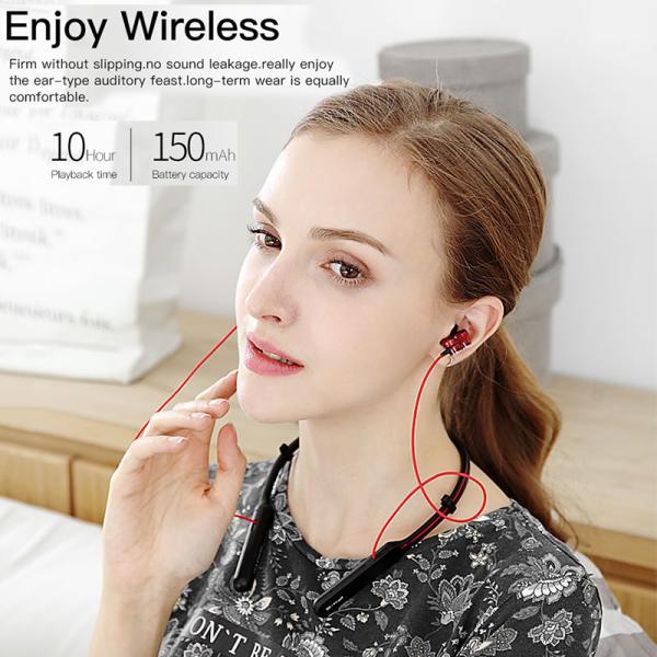 Dual Dynamic Wireless Headphones Bluetooth Earphones Neckband Collar Headset Handsfree Headphone Sport Earbuds for Phone Bx345