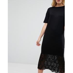 Newest Design Women Dress with Pleat Lace Hem