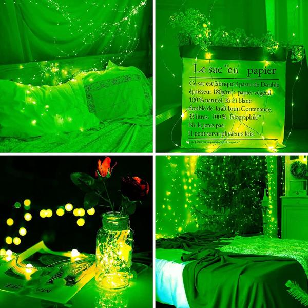 Green Twinkle Star Outdoor Solar String Lights 800MAH Battery For Yard Wedding Party