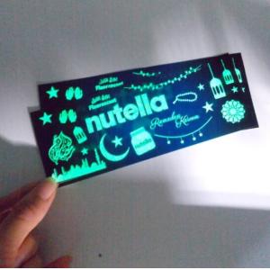 PVC Luminous Self Adhesive Label Stickers Custom Logo With Film
