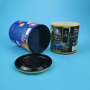 Biodegradable Snacks Paper Food Cans With Metal Cover