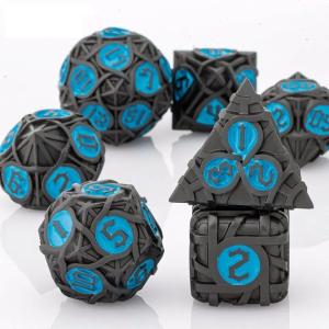 Thorns Striped Metal Dice Set Fantasy DND Multi Faceted Board Game