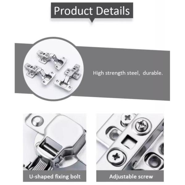 Soft Closing 35mm Cup Butterfly Plate Cabinet Door Hinges 3D Clip On Hydraulic Hinge