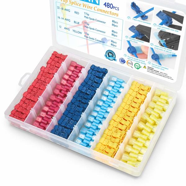 Buy Practical Electrical Wire Disconnect Terminal Quick Splice Portable T Tap 480pcs at wholesale prices