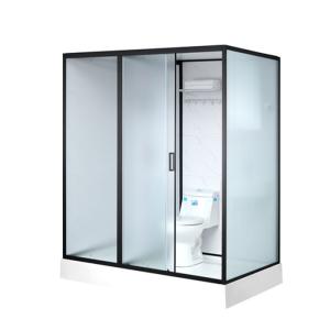 Quality Shower Cabins White Acrylic ABS Tray 1900*1200*2150mm black aluminium front open for sale