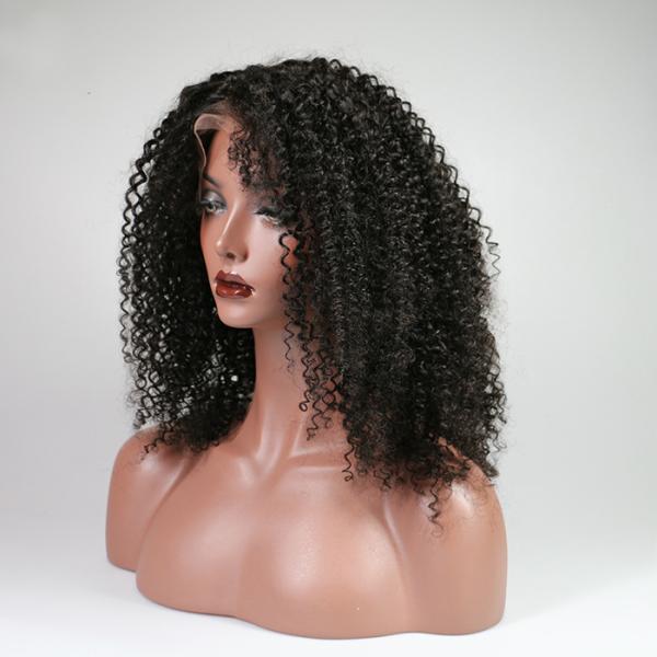 Indian Kinky Curly Human Hair Lace Front Wigs For Black Women No Shedding