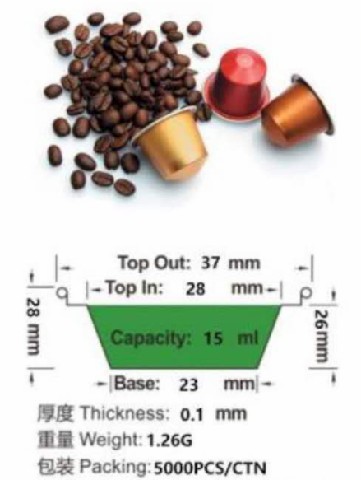 Nespresso Compatible Coffee Capsule Recyclable Environmental Friendly Aluminum Nespresso Coffee Capsules