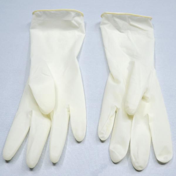 Buy White Disposable Latex Exam Gloves Powder Free For Medical Use Smooth at wholesale prices