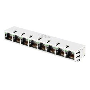 LPJG88851AWNL 10/100/1000 Base-T Tab Up Green/Green LED 1x8 Port RJ45 Jack