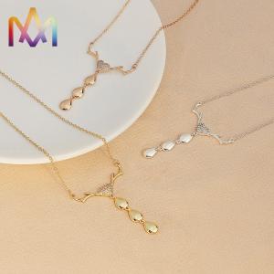 50cm Chain 304 Stainless Steel Deer Necklace With Nameplate Pendant