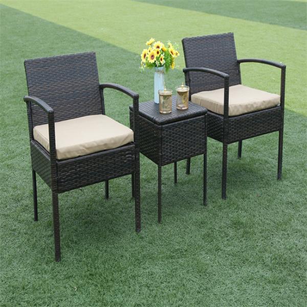 Outdoor Patio Wicker Dining Set Table Chairs Tempered Glass Tabletop Porch