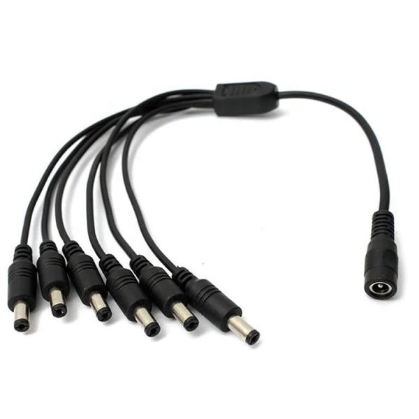 1 to 6 ways 1 Female to 6 Male 5.5x2.1 mm DC Power Supply Splitter Cable for CCTV Camera LED Strip
