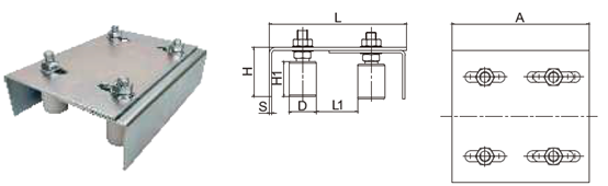 40x44 Sliding Gate Wheel Bracket With Bolt 4 Rollers