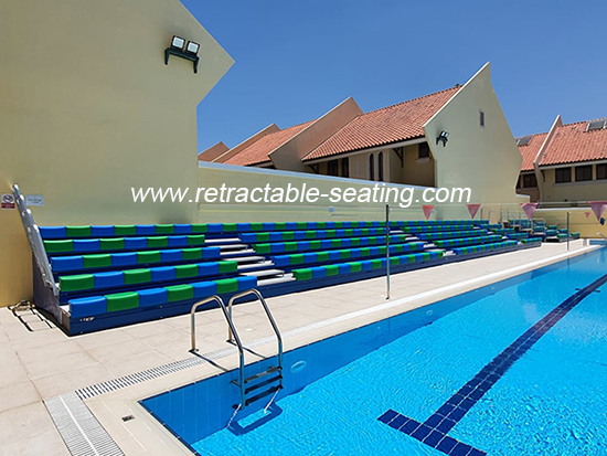 Swimming Pool Retractable Grandstands Telescopic Fixed Motorized System