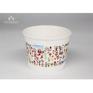 Soak Resistant Paper Dessert Cups , Custom Printed Frozen Yogurt Cups