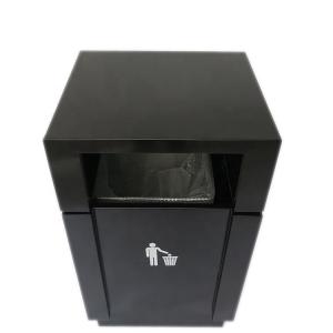 Black Rectangular 40gal 4 Compartment Recycling Bin