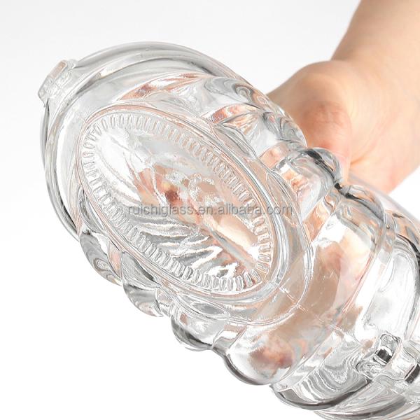 500ml OEM ODM Clear Transparent Super Flint Cognac Glass Bottle with Hot Stamping Design