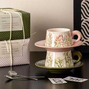 Lily Wind Bell Floral Cups And Saucers Set Perfect Gift For Business Occasions