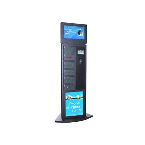 6 Secured Electronic Lockers Cell Phone Charging Kiosks For Airport / Train