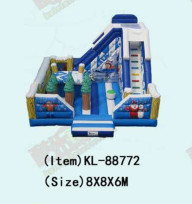 Blue White Snow theme Children Fun Park Inflatable Slide Bouncy