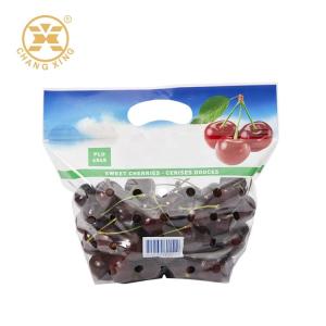 China Grape Antifog Handle Transparent Stand Up Pouch With Zipper VMPET Fresh Fruit Packaging on sale