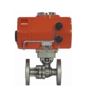 IP68 2 Way Motorized Stainless Steel Ball Valve Flange Connection PTFE Sealed